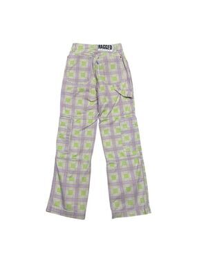 RUGGED JEANS Plaid Pastel Streetwear Cute Denim Pants Womens 24